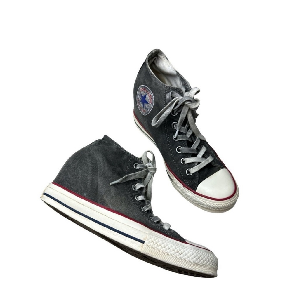 Converse CTAS Lux Mid Hidden Wedge Heel Distressed Grey 547193C Womens Size 9